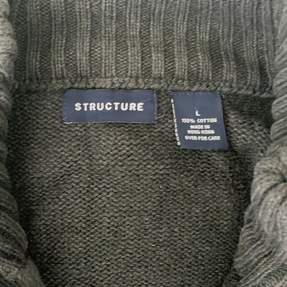 Structure blue Cardigan zipper sweater size L - Picture 3 of 6